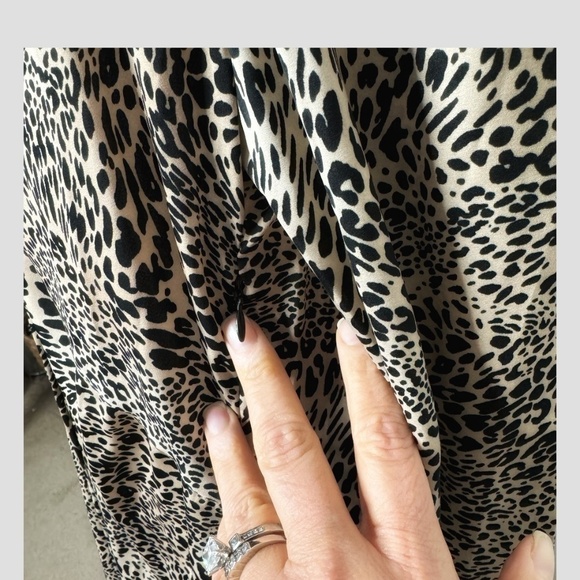 NWT Mango Dress Animal Print Long Sleeve Light Silk Feel Long Maxi Length Size 8 - Picture 8 of 15